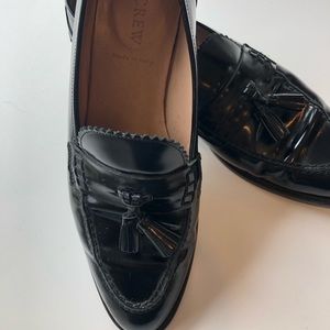 J Crew Academy Tassled Loafer in Black